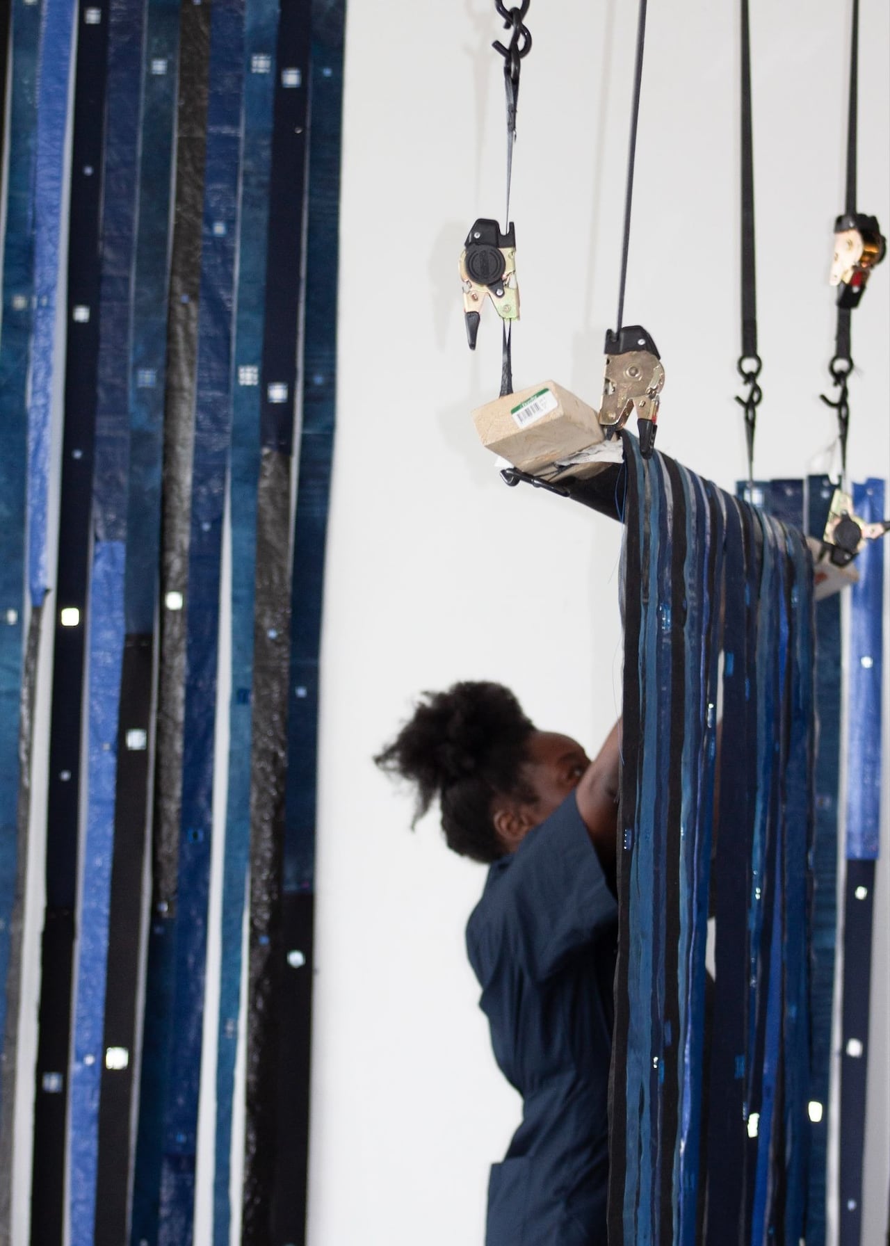 Stina Baudin works in her studio at Adélard.