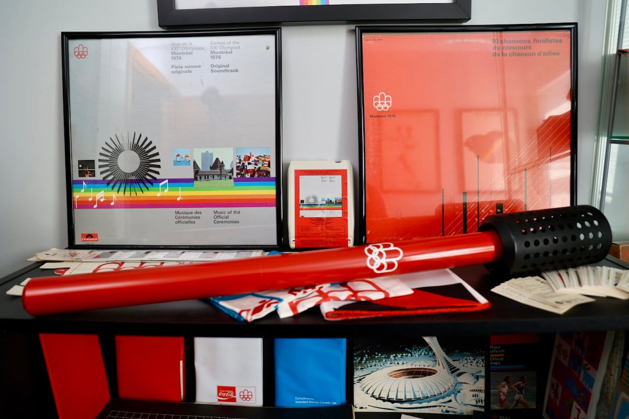 An authentic torch used in the 1976 Olympic ceremony.