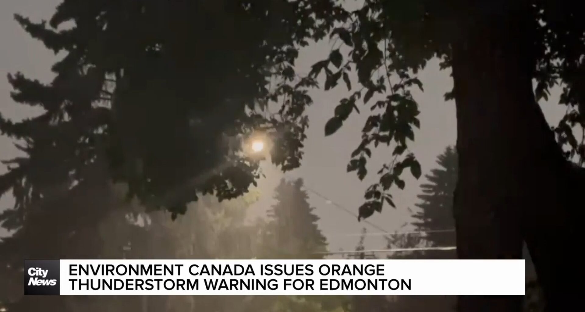 Environment Canada has issued an orange severe thunderstorm warning for Edmonton and Sherwood Park.
