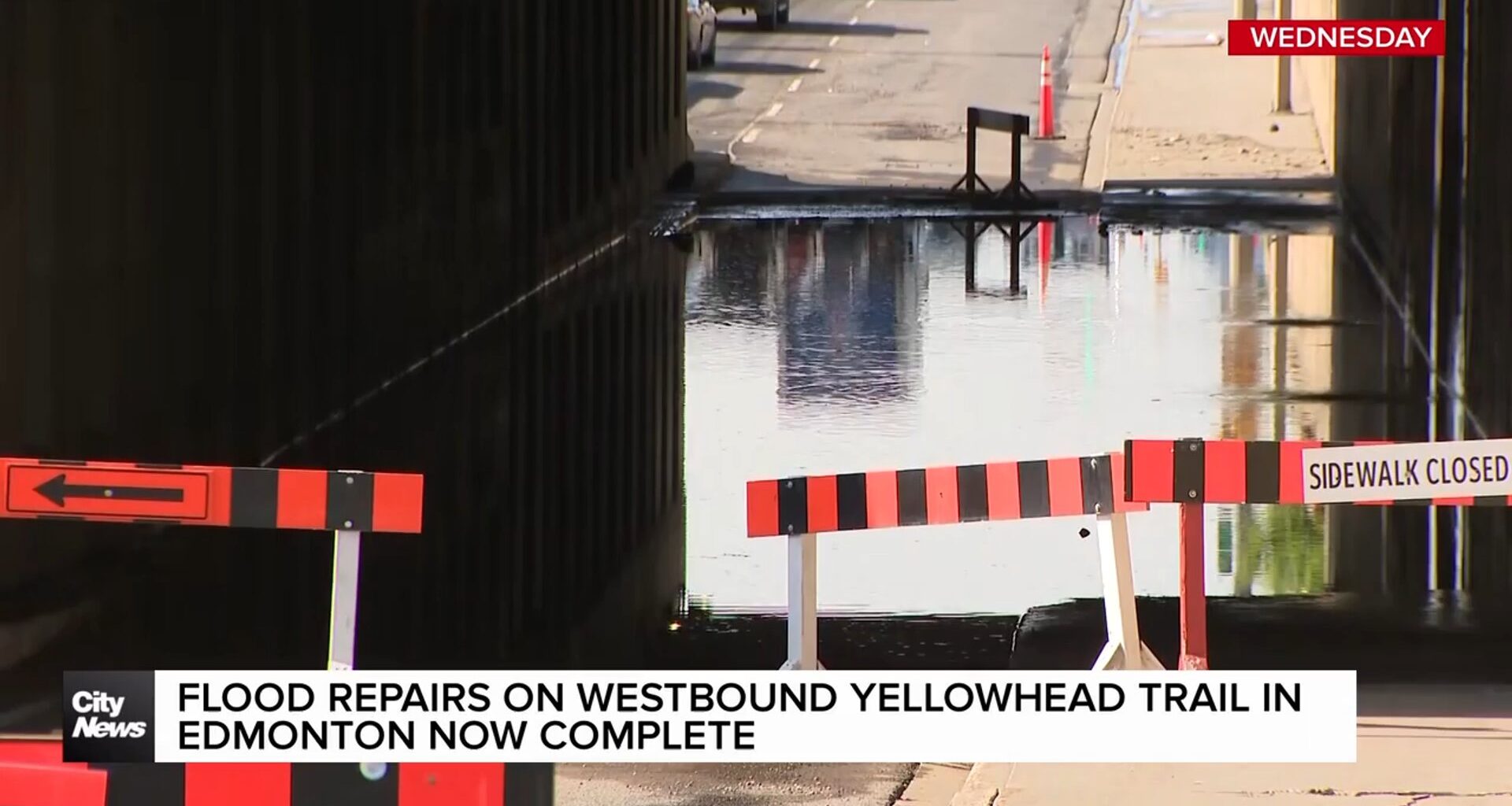 Flood repairs on Westbound Yellowhead Trail in Edmonton now complete