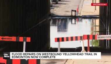 Flood repairs on Westbound Yellowhead Trail in Edmonton now complete