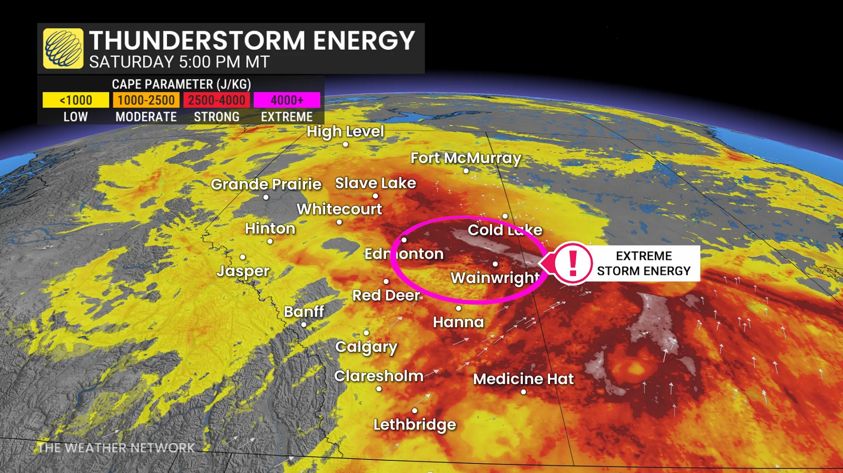 Prairies Saturday evening storm energy - July 18, 2026