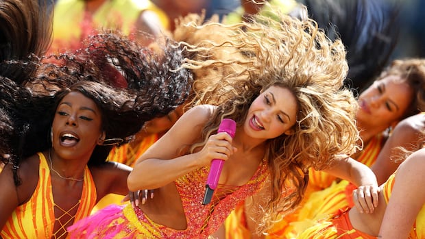 Colourful World Cup halftime performance brings out Shakira, Madonna and Justin Bieber