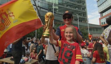 'We're super excited': Spanish soccer fans celebrate World Cup in downtown Winnipeg