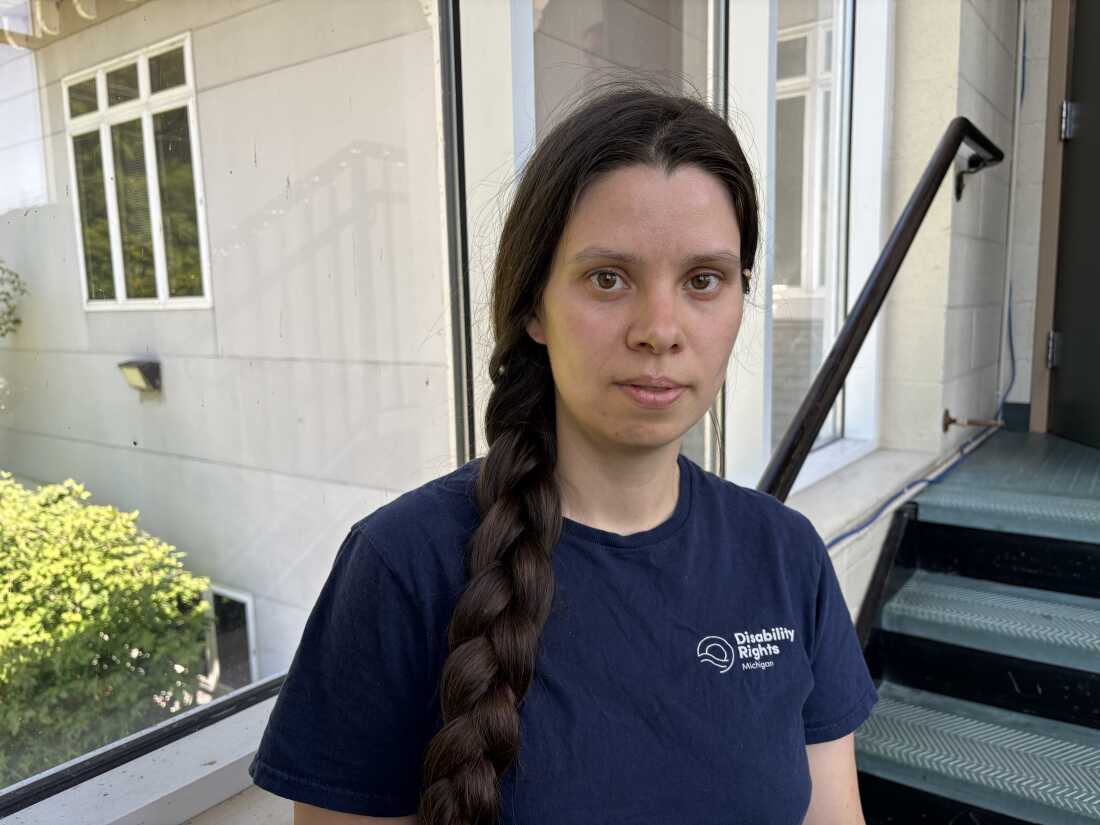Anastassia Kolosova, a supervising attorney with Disability Rights Michigan, helped Marie Noon navigate the complicated process to obtain safety net health insurance through Medicaid. Kolosova says she has seen multiple wrongful coverage denials and fears problems will soon get worse because of changes required by federal law. “I’m really worried about more people falling through the cracks,” she says, because the state’s benefits system “is going to be even more overburdened than it is right now.”