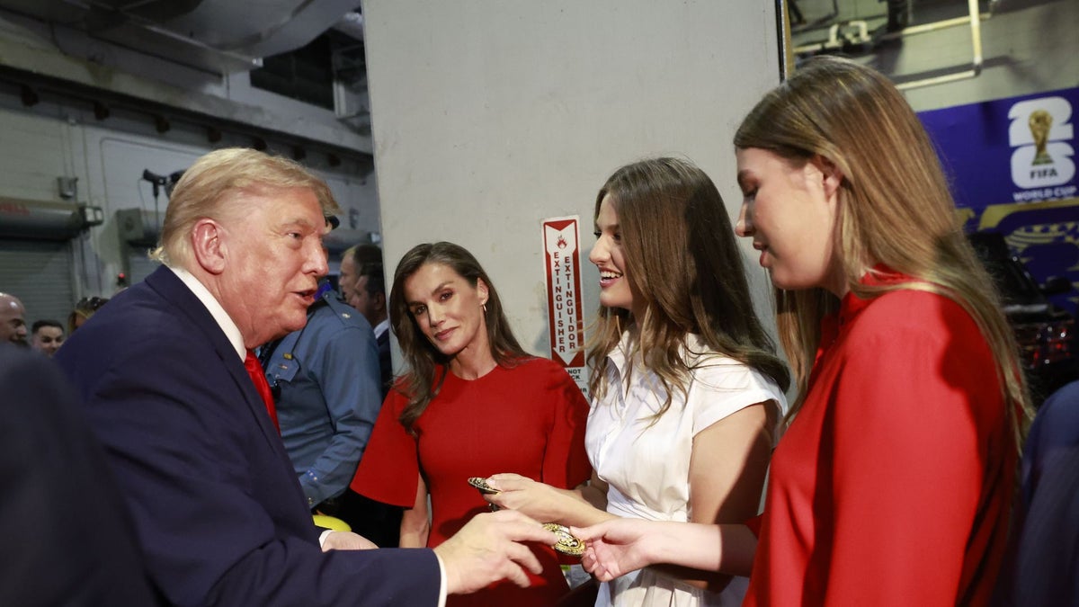 Unseen photos of Donald and Melania Trump greeting Spain’s royal family after World Cup win