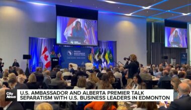 Both U.S. Ambassador and Alberta premier talk separatism as American business leaders gather in Edmonton
