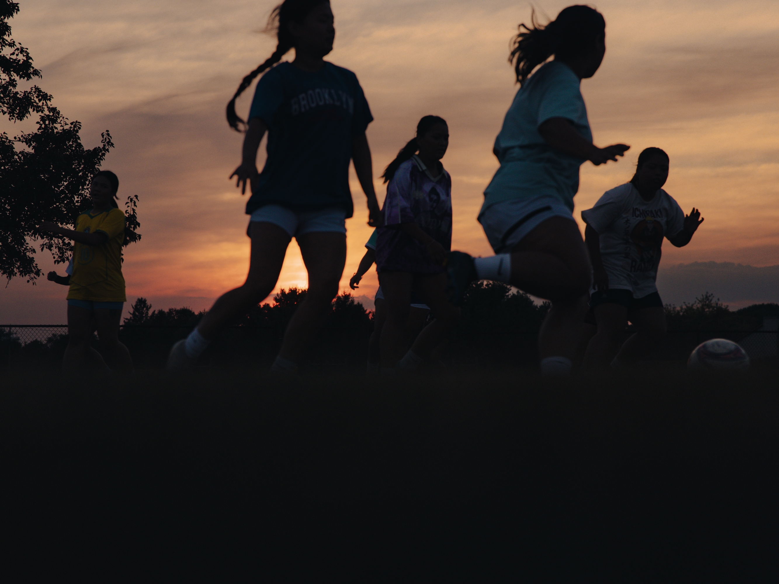 Teen girls from the Nepali-speaking Bhutanese community play soccer through the Soccer for Success program at a park in Harrisburg, Pa., on Sept. 15, 2025.
