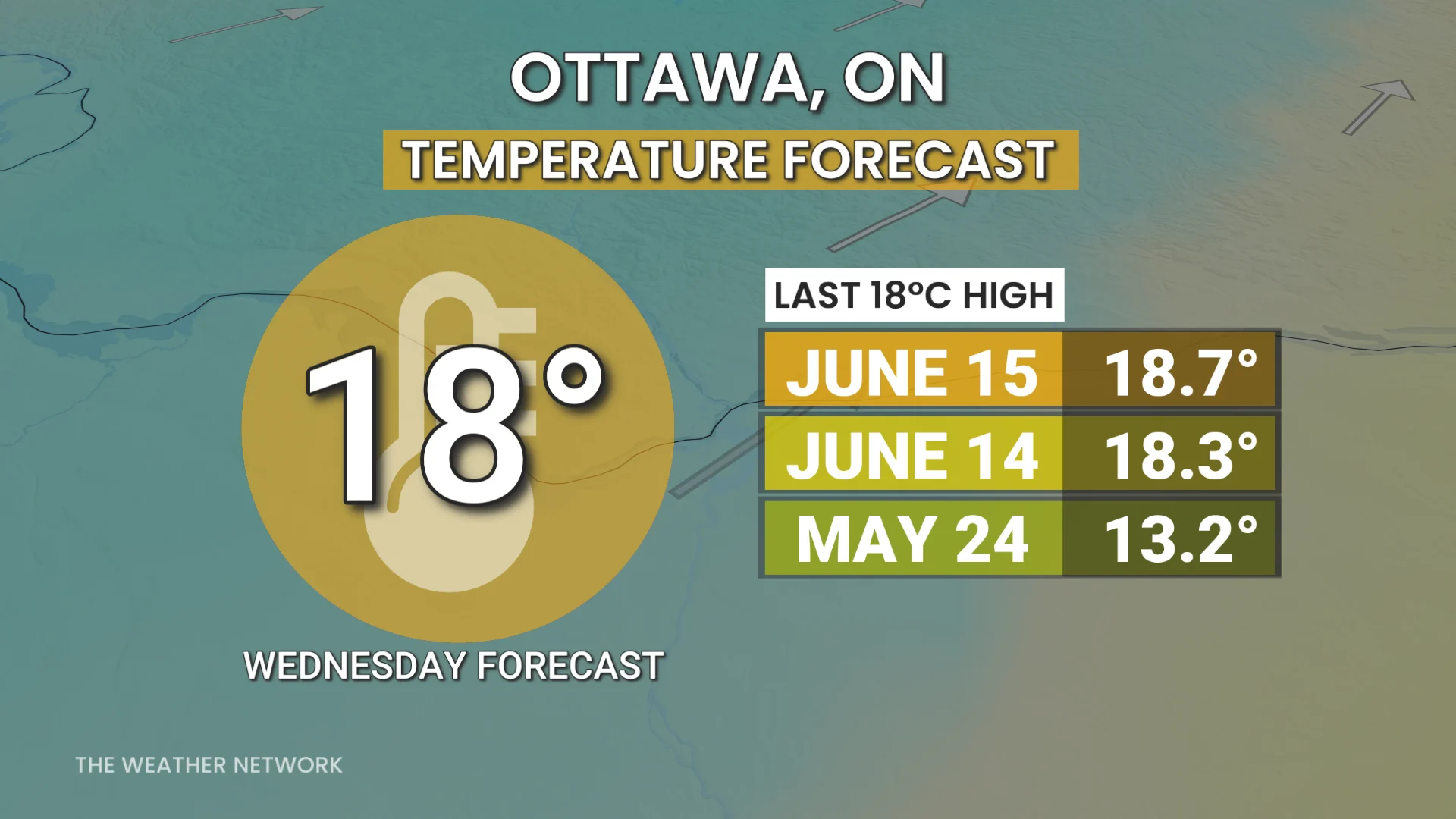 Ottawa, Ont., temperatures Wednesday