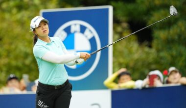 Kim Sei-young plays her shot from the tee during last year