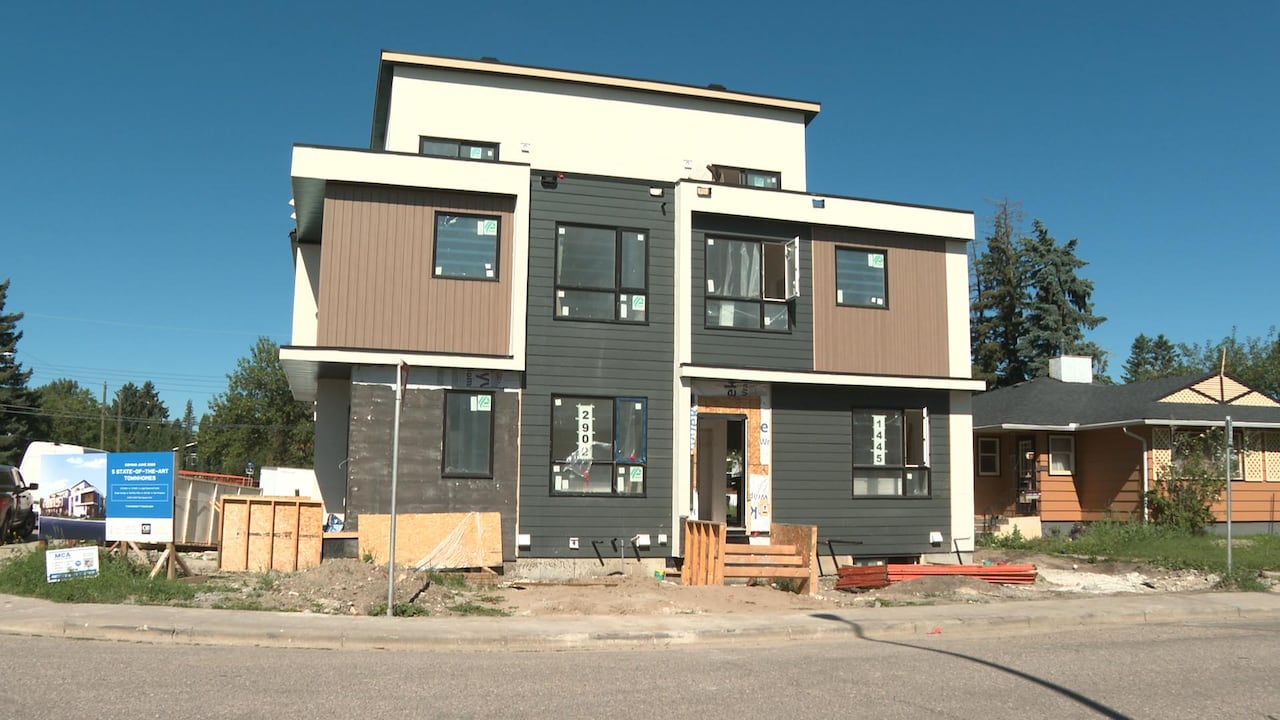 An infill under construction in Calgary
