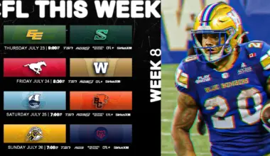CFL Schedule Today July 24: Calgary Stampeders vs Winnipeg Blue Bombers