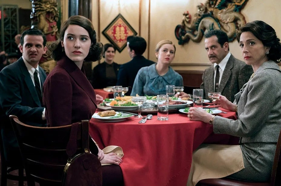 People seated at table.