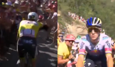 Pogacar gestures; Evenepoel suffers from Alpe d'Huez fans