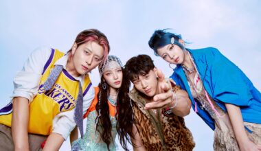 From left are J.Seph, Somin, BM and Jiwoo, members of co-ed K-pop group KARD. Courtesy of RBW, DSP Media