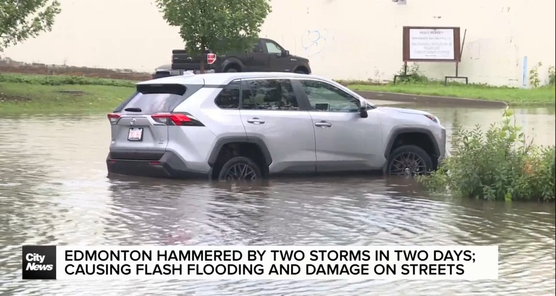 Edmonton hammered by two storms in two days; causing flash flooding and damage on city streets