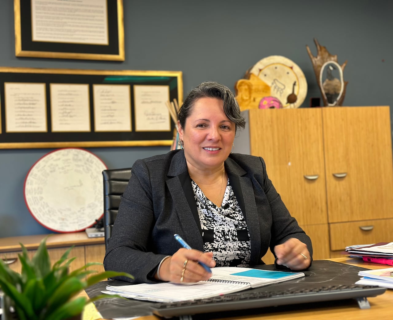 Irene Neeposh, outgoing chief of Waswanipi does not support forgiving the debts.