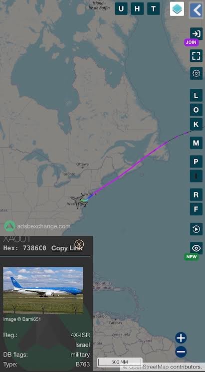 A plane graphic is seen on a map.