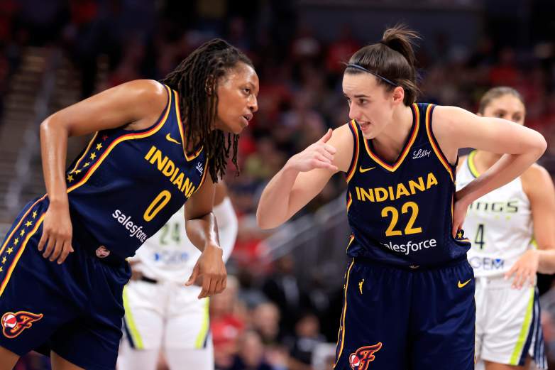 Kelsey Mitchell and Caitlin Clark