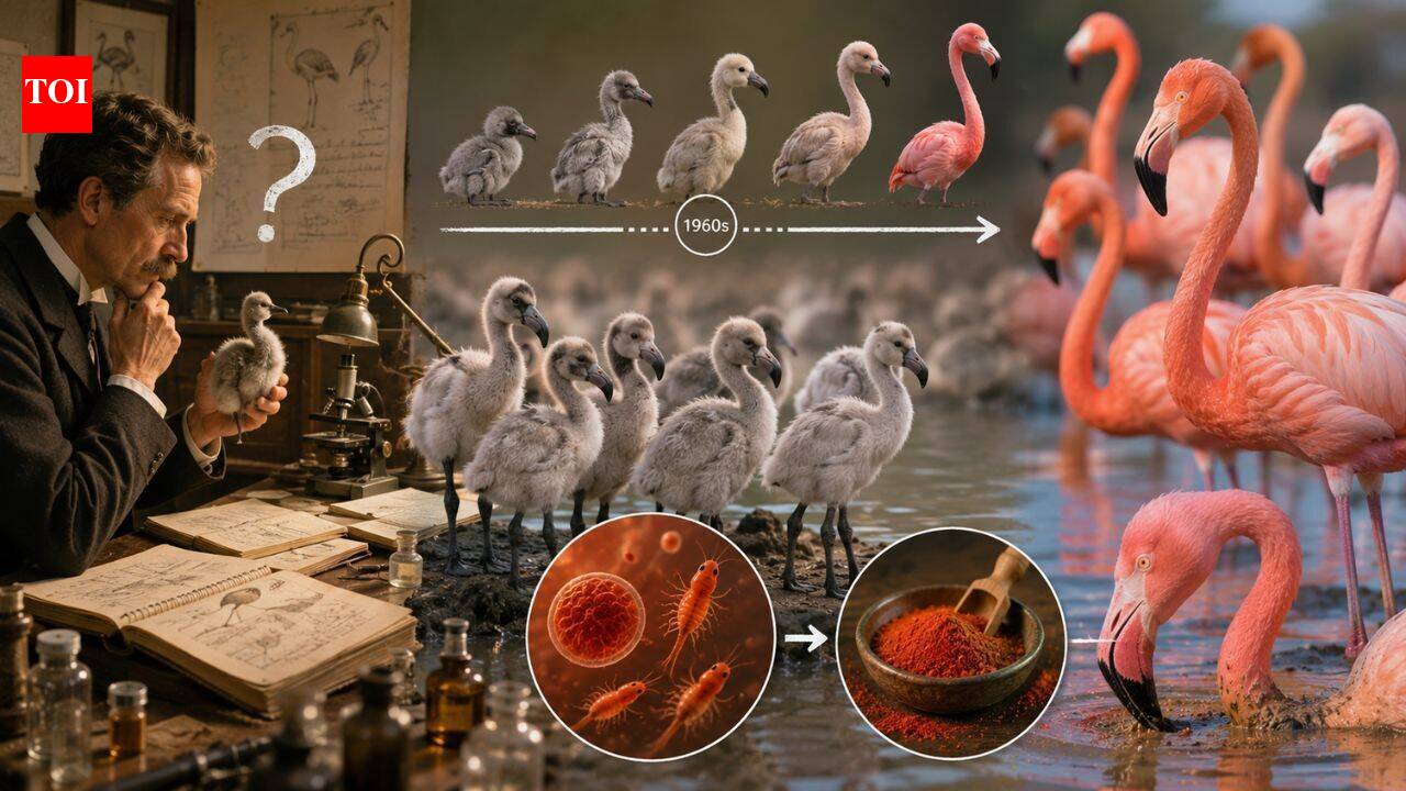 For centuries, scientists couldn't explain why flamingos aren't born pink until a breakthrough in the 1960s revealed the answer |