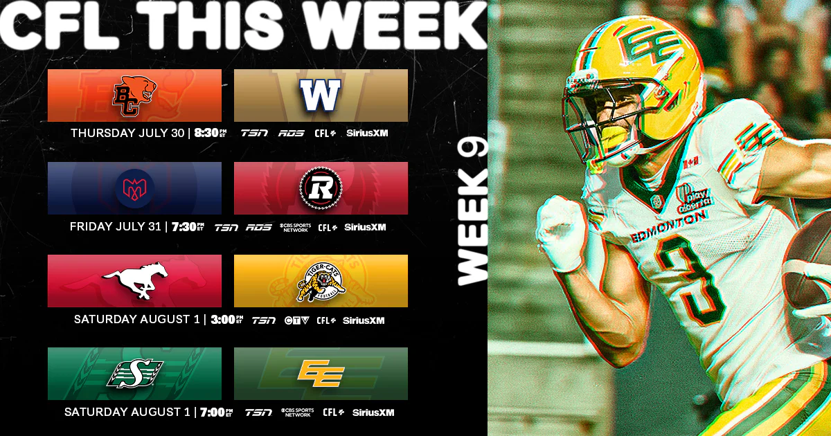 CFL Schedule Today July 30: BC Lions vs Winnipeg Blue Bombers