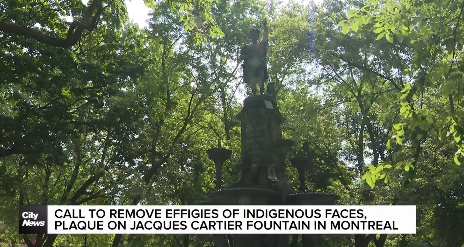 Call to remove effigies of Indigenous faces on Montreal fountain