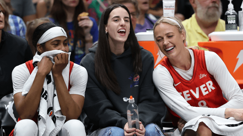 Sydney Colson, Caitlin Clark and Sophie Cunningham