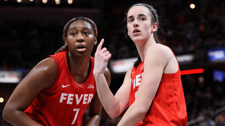 Aliyah Boston and Caitlin Clark