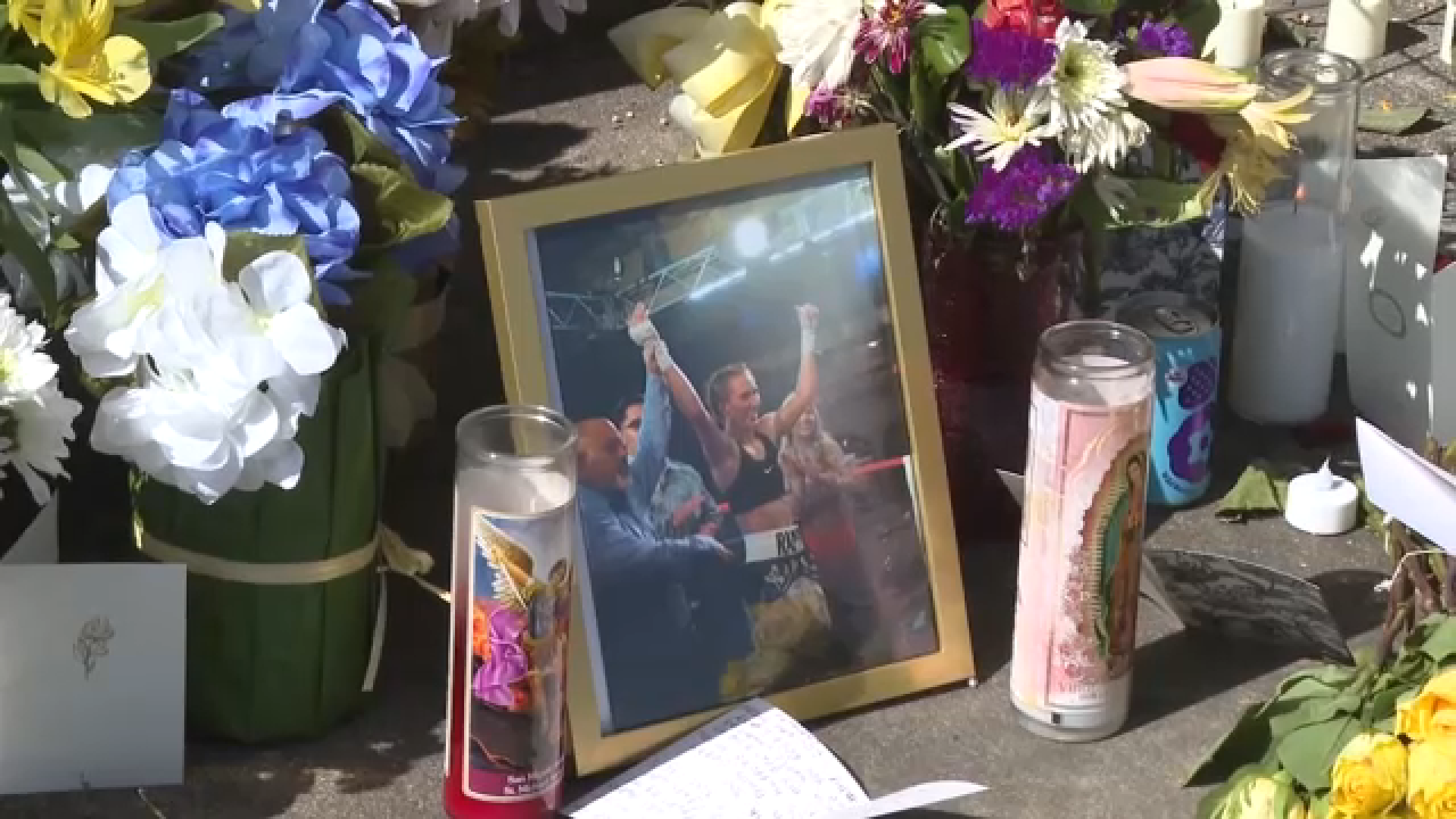 A memorial for Hannah Rapp, who was killed while cycling.
