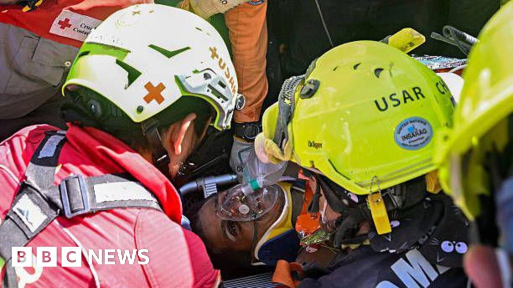 Survivor buried by Venezuela quakes eight days ago is cheering rescuers on - BBC