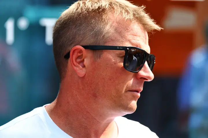 Kimi Raikkonen in the F1 paddock