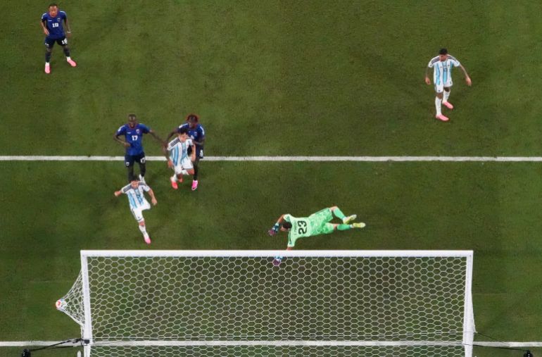 Cape Verde's Sidny Lopes Cabral scores their second goal past Argentina's Emiliano Martinez