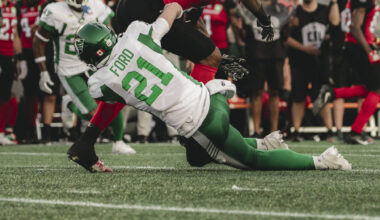 Roughriders’ lead was safe after Ford’s timely tackle