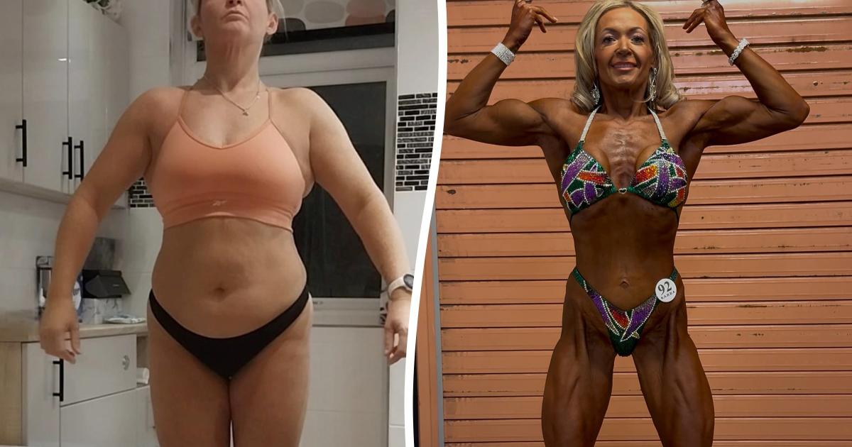 'Couch potato' mum unrecognisable as she becomes a bodybuilder