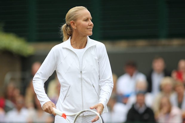 Rennae Stubbs of Australia during the Invitation Doubles tournament at Wimbledon.
