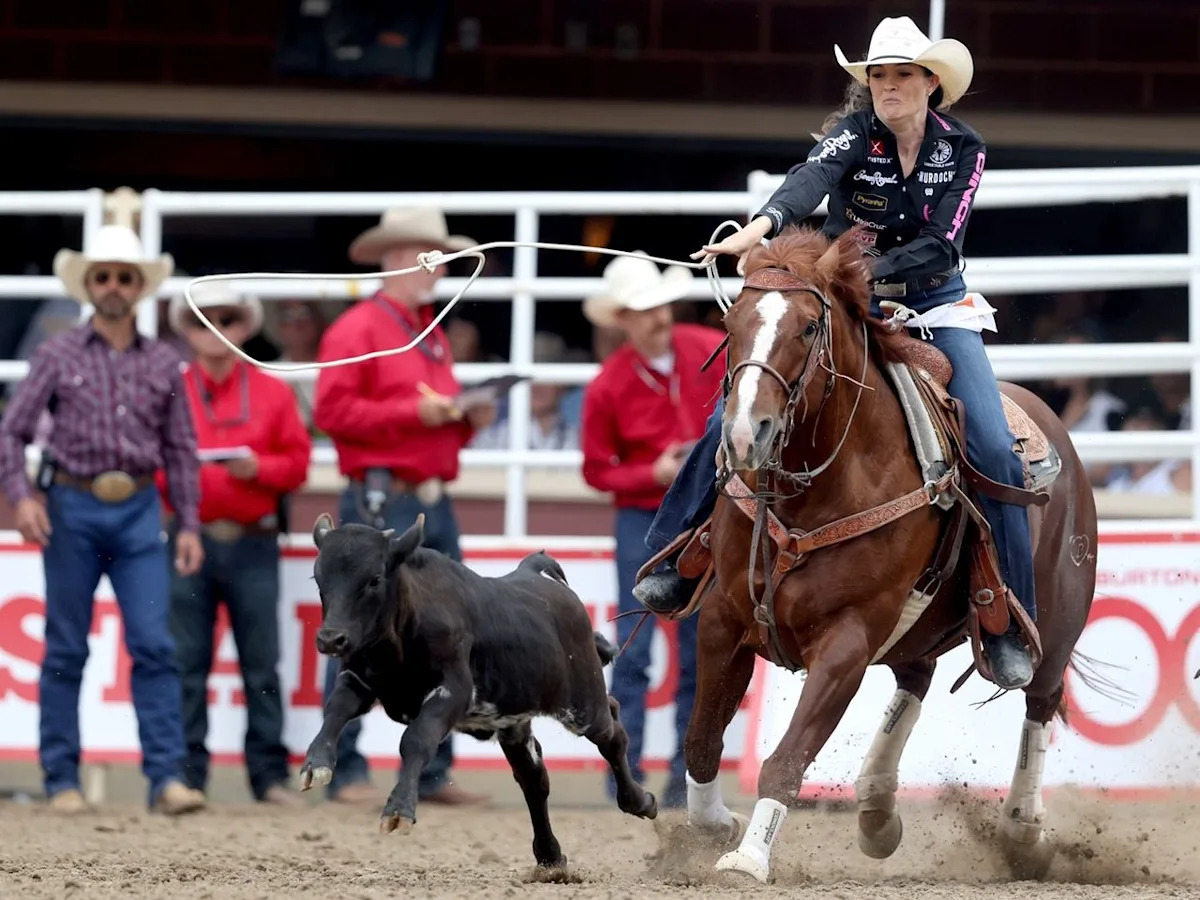 Day 2 of the Calgary Stampede rodeo: Megeds fire up double win