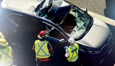 Driver charged after loose wheel strikes SUV on Hwy. 401, injuring two people - CTV News