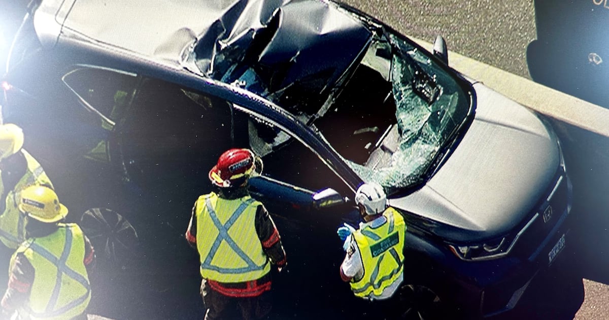 Driver charged after loose wheel strikes SUV on Hwy. 401, injuring two people - CTV News