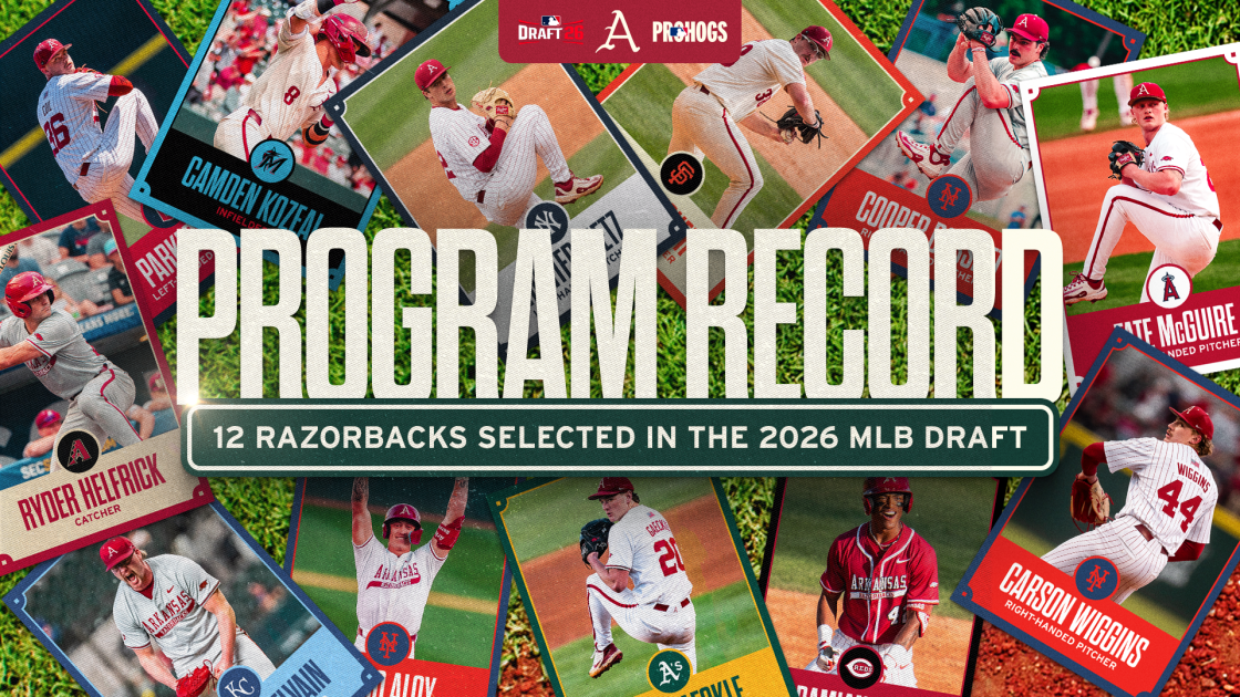 Seven Hogs Selected on Final Day of MLB Draft; Arkansas Sets Program Record with 12 Overall Picks