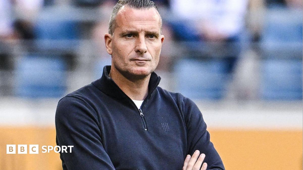 Nicky Hayen watches on from the sidelines during his time as manager of Genk