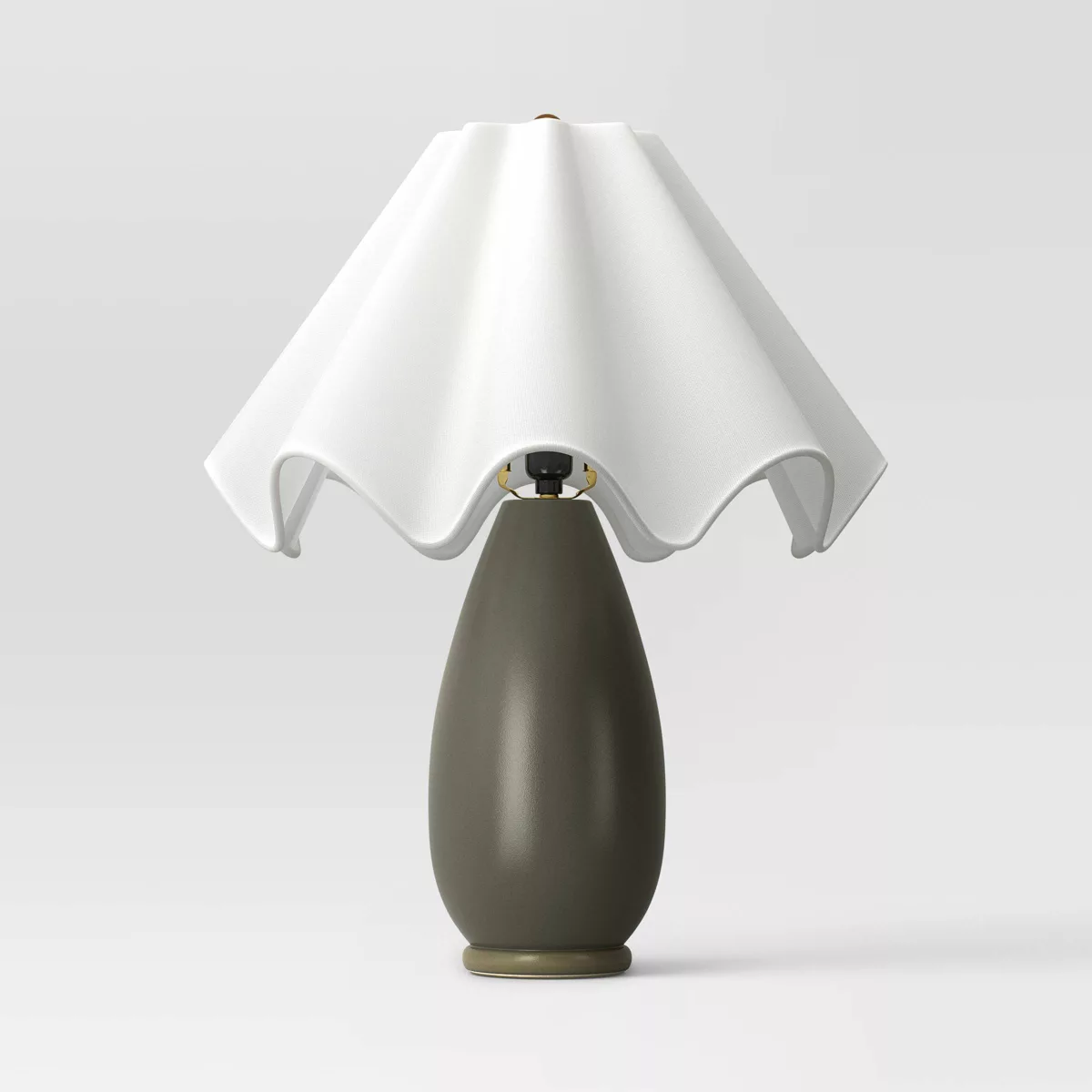 Wavy Shade Collection With Ceramic Base Table Lamp Green - Threshold&trade;