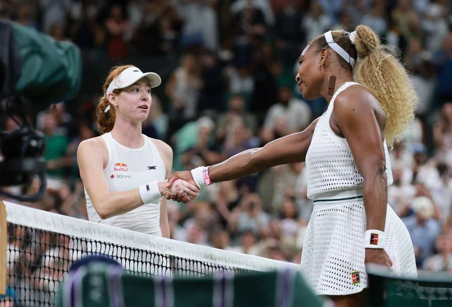 Maya Joint and Serena Williams after their match at Wimbledon