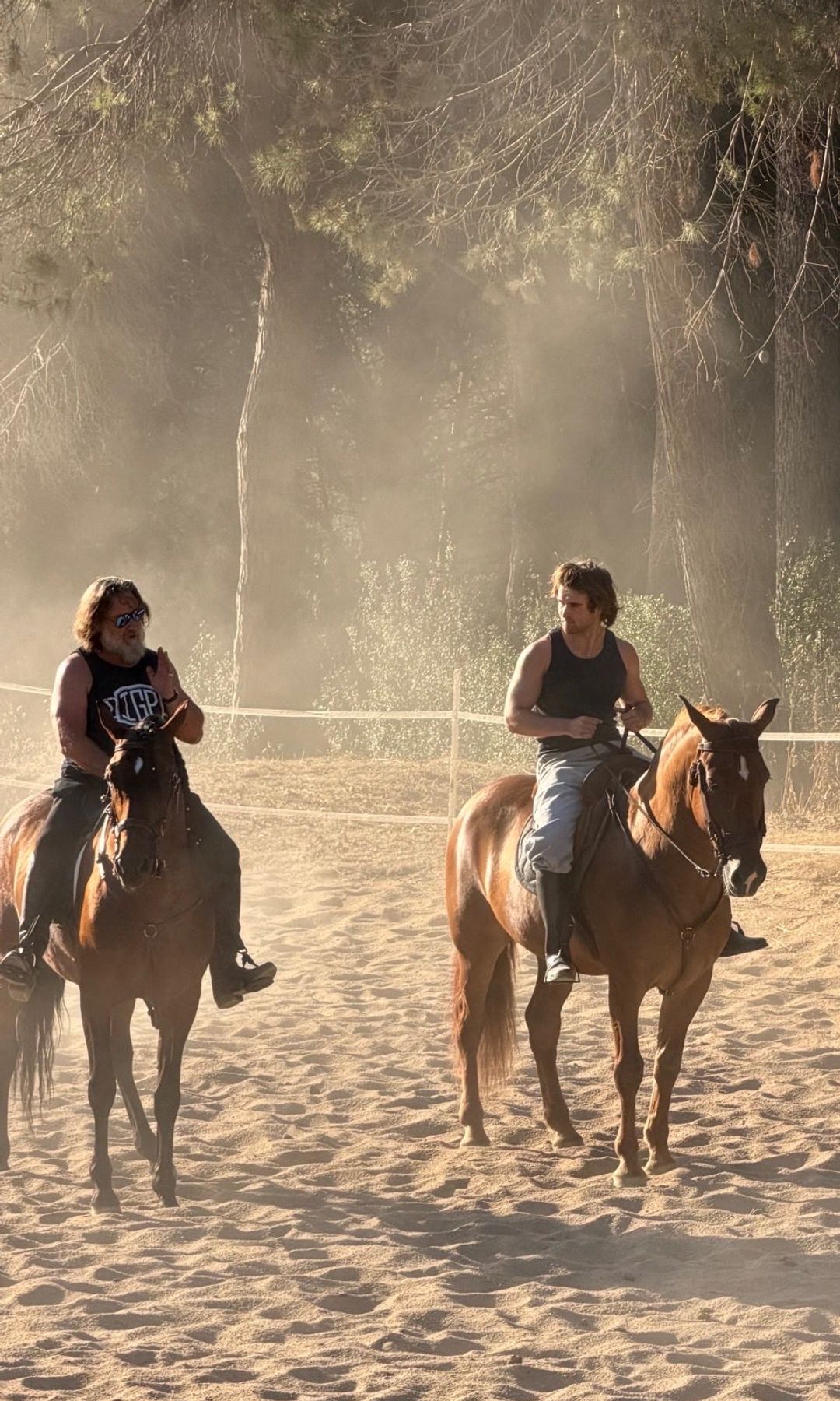 Crowe shared photos doing various activities with his son