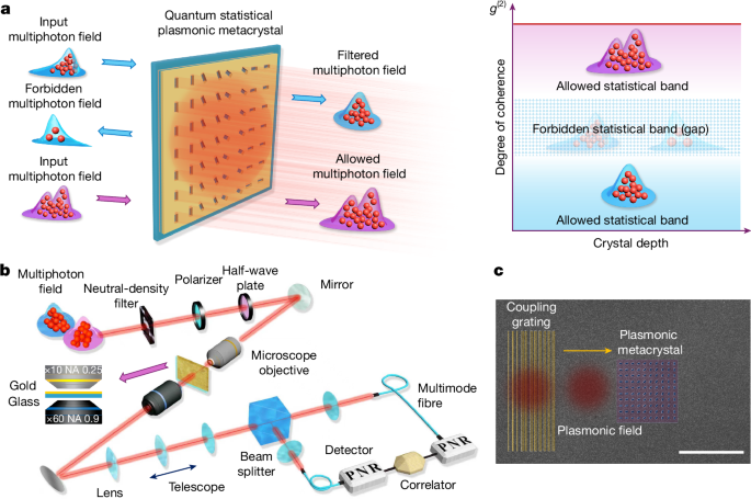 Fig. 1: Quantum statistical plasmonic metacrystals.