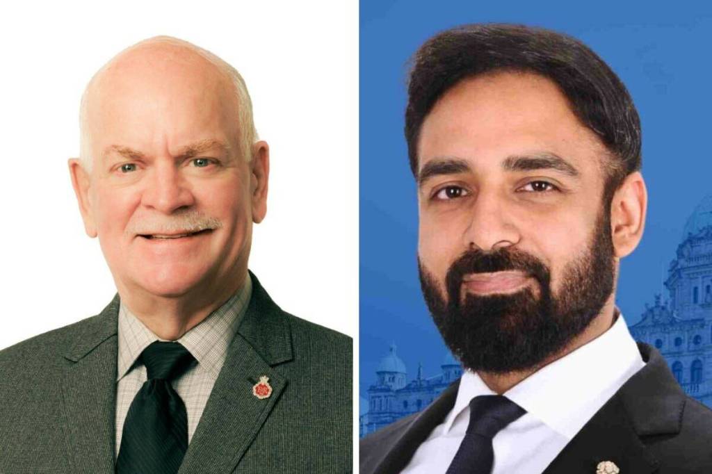 NDP candidate Garry Begg, left, narrowly won the 2024 provincial election in Surrey-Guildford over Conservative candidate Honveer Singh Randhawa, who later sought to overturn the result. (File photos)
