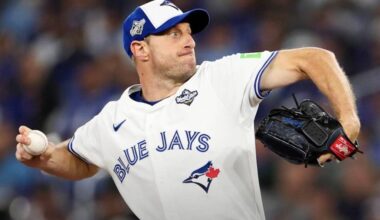 According to a report, Toronto Blue Jays pitcher Max Scherzer will make a rehab start for the High-A Vancouver Canadians at Nat Bailey Stadium on Friday, July 3. (@MLBNetwork/X)