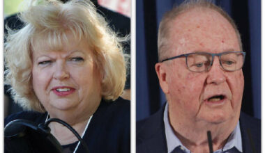 Surrey Mayor Brenda Locke and former mayor Doug McCallum. (File photos)