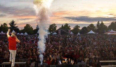 A view from the stage: Canadian country star Josh Ross headlined Surrey&rsquo;s Canada Day celebration 2026, which drew more than 80,000 people. (surrey.ca)