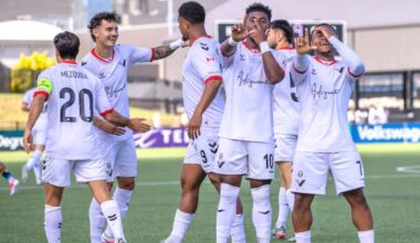 VFC celebrated a Saturday win over Toronto on home turf in Langley. (Special to Langley Advance Times)