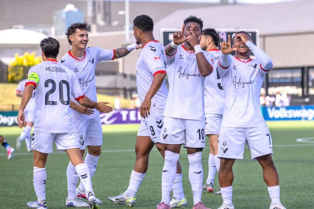 VFC celebrated a Saturday win over Toronto on home turf in Langley. (Special to Langley Advance Times)